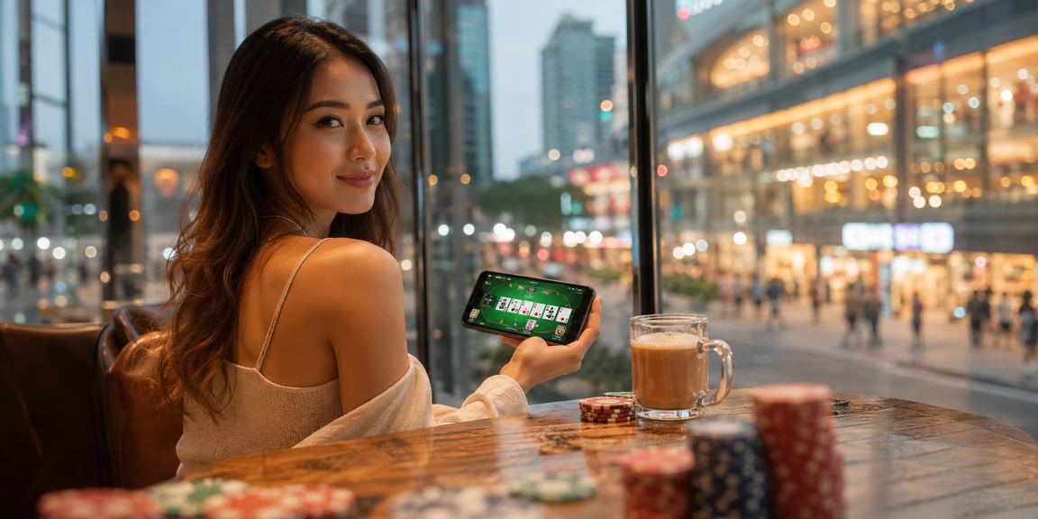 Permainan kad Rummy di Johor Bahru dengan suasana tempatan Malaysia