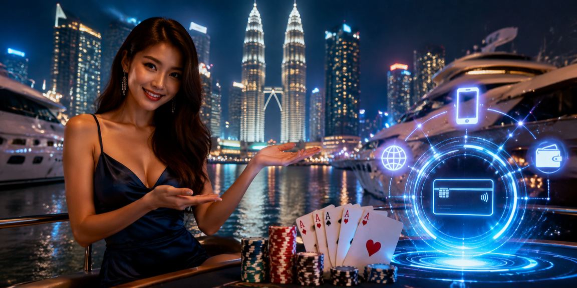 Permainan kad poker Kuala Lumpur dengan suasana kasino malam yang meriah